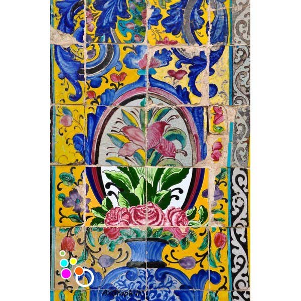 دانلود تصویر با کیفیت بخشی از کاشی کاری کاخ گلستان-کد 6066