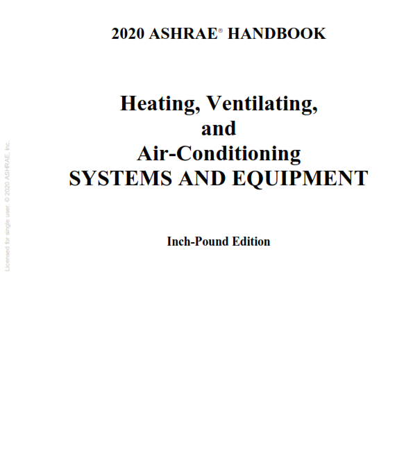 2020  ASHRAE Handbook  SI Edition    آخرین ورژن کاملترین هندبوک طراحی سیستهای تهویه مطبوع