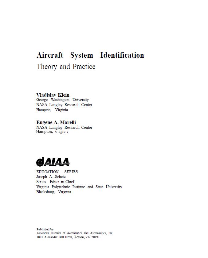Aircraft System Identification Theory and Practice