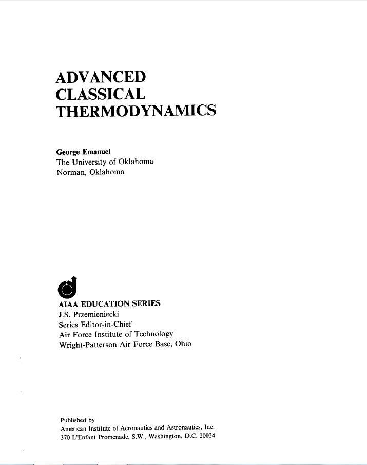 Advance Classical Thermodynamic