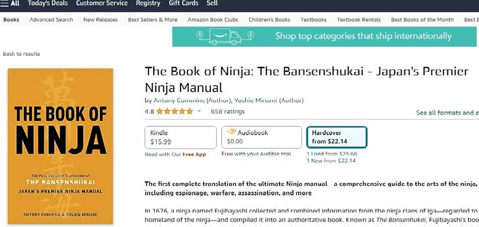 کتاب نینجا: بانسنشوکای - راهنمای نینجا برتر ژاپن