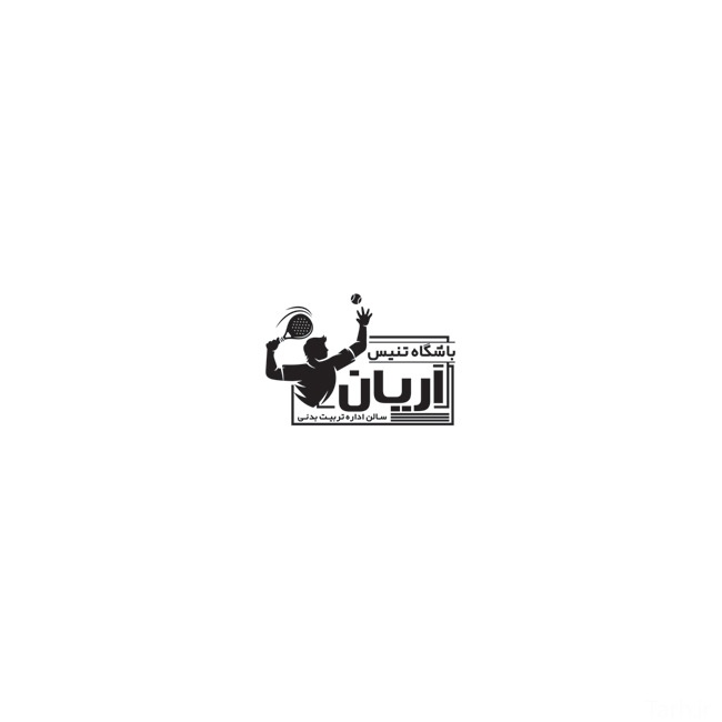 طرح مهرسازی باشگاه تنیس با وکتور ورزشکار
