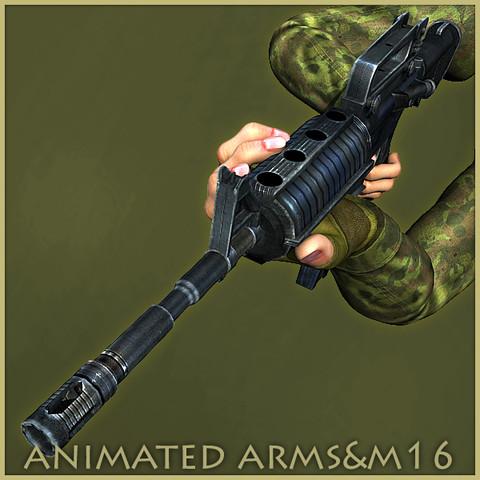 پکیج Animated Arms With M-16 برای یونیتی