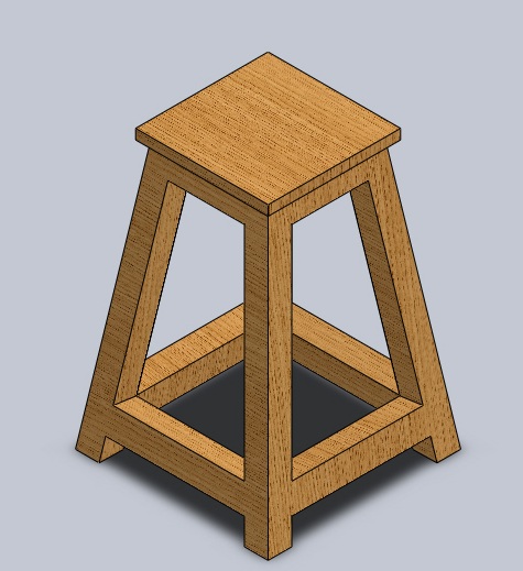 آموزش ساخت یک چهارپایه توسط نرم افزار سالیدورکز با ساده ترین روش