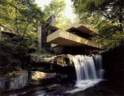 اتوکد خانه آبشار اثر فرانک لوید رایت