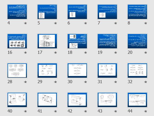پاورپوینت"در و پنجره و قاب و نرده در ساختمان " 70 اسلاید