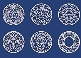 طرح کورلی برش لیزر کادر تزئینی