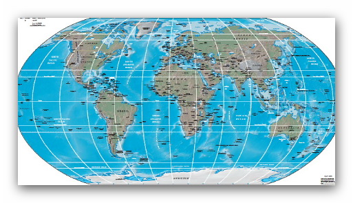 اطلس رنگی جهان -  Physical Map of the World