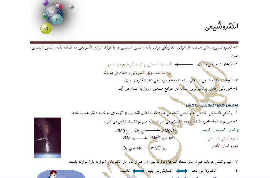 شيمي چهار فصل الكتروشيمي